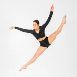 Aanpasbaar Shirt Voor Modern Jazz Dames Lange Mouwen Zwart -Aanbiedingen Trend Doek Winkel aanpasbaar shirt voor modern jazz dames lange mouwen zwart 3