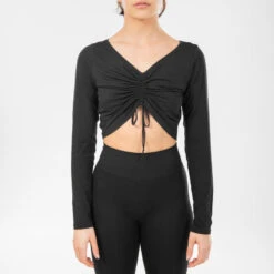 Aanpasbaar Shirt Voor Modern Jazz Dames Lange Mouwen Zwart -Aanbiedingen Trend Doek Winkel aanpasbaar shirt voor modern jazz dames lange mouwen zwart 4