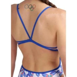 Allover Badpak Met Kanten Rug Arena - Neon/Blauw/Multi -Aanbiedingen Trend Doek Winkel allover badpak met kanten rug arena neonblauwmulti 3