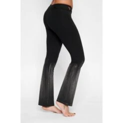 Anandafied - Mid Waist Yogabroek Met Uitlopende Pijpen - City Glam - Urban Black