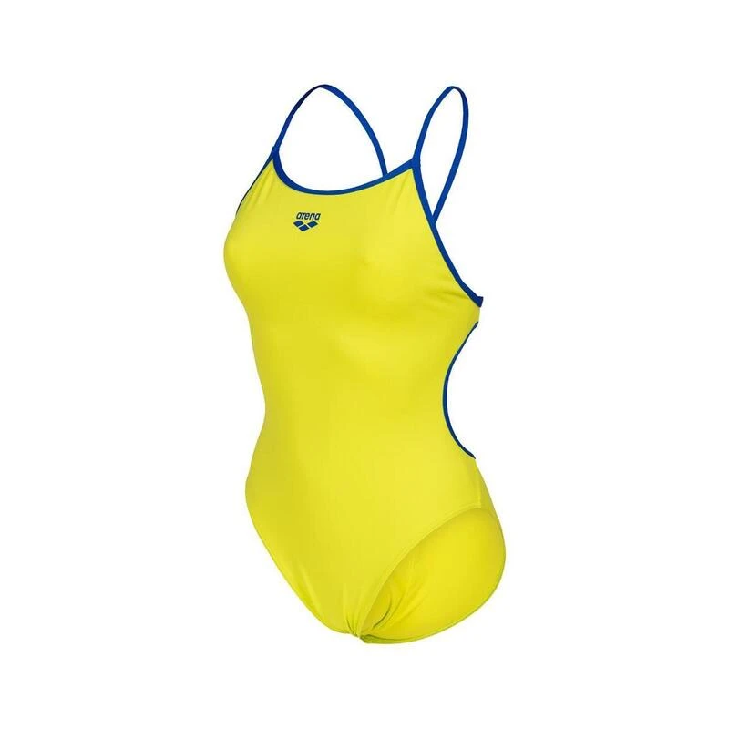 Arena Solid Lace Back Swimsuit - Soft Green/Neon Blue 4 Arena Solid Lace Back Swimsuit - Soft Green/Neon Blue - Afbeelding 2