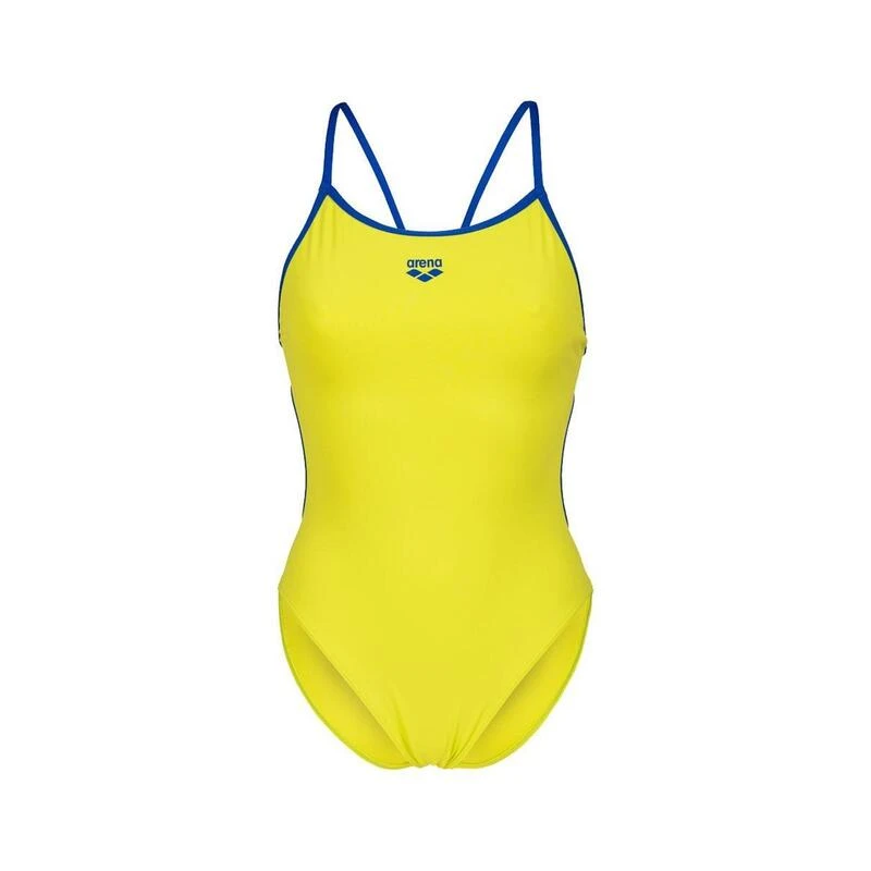 Arena Solid Lace Back Swimsuit - Soft Green/Neon Blue 3 Arena Solid Lace Back Swimsuit - Soft Green/Neon Blue