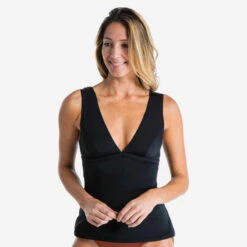 Bikinitop TANKINI MARINE Met V-hals En Uitneembare Pads EFFEN ZWART