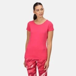 Regatta Carlie Fitness-T-shirt Met Korte Mouwen Voor Dames - Donkerroze -Aanbiedingen Trend Doek Winkel carlie fitness t shirt met korte mouwen voor dames donkerroze 4