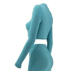 Dames Sport-Top Turquoise - Verschillende Maten - Gemaakt Van Technisch Dry-fit -Aanbiedingen Trend Doek Winkel dames sport top turquoise verschillende maten gemaakt van technisch dry fit 2