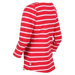 Regatta Dames/dames Polexia Stripe Tshirt (Echt Rood/wit) -Aanbiedingen Trend Doek Winkel damesdames polexia stripe tshirt echt roodwit 2
