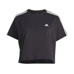 ADIDAS Essentials 3-Stripes Single Jersey Croptop (Grote Maat) -Aanbiedingen Trend Doek Winkel essentials 3 stripes single jersey croptop grote maat 1