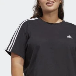ADIDAS Essentials 3-Stripes Single Jersey Croptop (Grote Maat) -Aanbiedingen Trend Doek Winkel essentials 3 stripes single jersey croptop grote maat 3