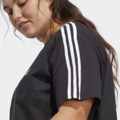ADIDAS Essentials 3-Stripes Single Jersey Croptop (Grote Maat) -Aanbiedingen Trend Doek Winkel essentials 3 stripes single jersey croptop grote maat 4
