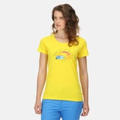 Regatta Filandra VI Fitness-T-shirt Met Korte Mouwen Voor Dames - Geel -Aanbiedingen Trend Doek Winkel filandra vi fitness t shirt met korte mouwen voor dames geel 4
