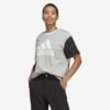 ADIDAS Fitness T-shirt Dames Color Block Grijs -Aanbiedingen Trend Doek Winkel fitness t shirt dames color block grijs