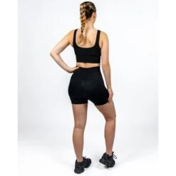 Motion Ribbed Sport Yoga Gym Shorts | Zwart -Aanbiedingen Trend Doek Winkel motion ribbed sport yoga gym shorts zwart 3
