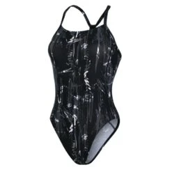 Speedo Allover Rippleback Swimsuit - Black/ USA Charcoal/ White -Aanbiedingen Trend Doek Winkel speedo allover rippleback swimsuit black usa charcoal white 3