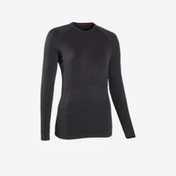 T-shirt Met Lange Mouwen Voor Kunstschaatsen Dames Zwart