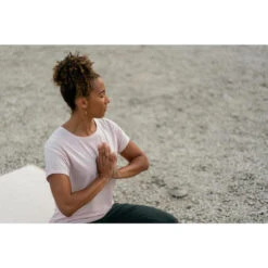 T-shirt Zachte Yoga Dames Ecodesigned -Aanbiedingen Trend Doek Winkel t shirt zachte yoga dames ecodesigned lichtroze 8